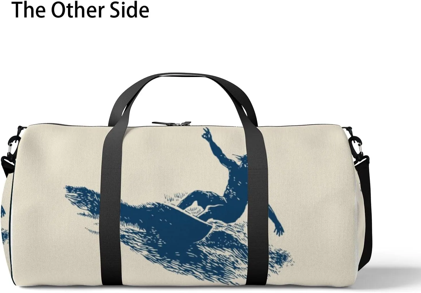 Gym Bag Sports Travel Bag Surfing Surfboard Weekender Bags with 2 Side Pocket Lightweight Waterproof Polyester Tote Bag for Swimming Yoga Women Men 9x17.6inch