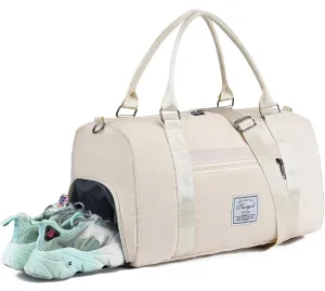 Gym Bag with Wet Pocket, Foldable Travel Duffle Bag Carry On Weekender Bags for Women, Waterproof Overnight Bag for Travel, Gym, Yoga