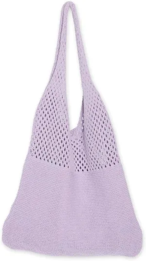Hadley Wren Womens Knit Market Beach Tote Bag, Over Shoulder Vacation Handbag