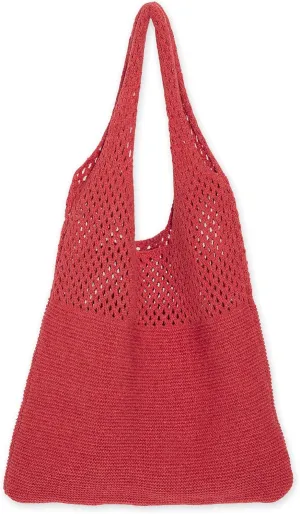 Hadley Wren Womens Knit Market Beach Tote Bag, Over Shoulder Vacation Handbag