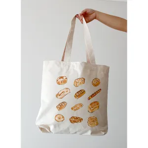 Hand-painted Bread Tote Bag