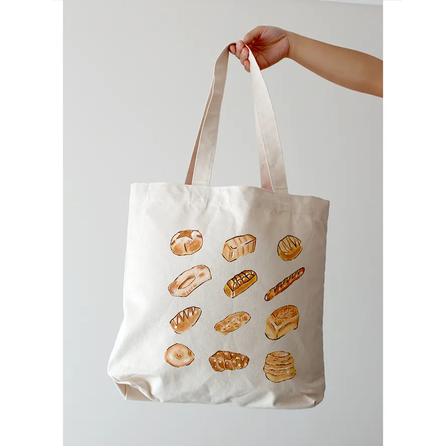 Hand-painted Bread Tote Bag