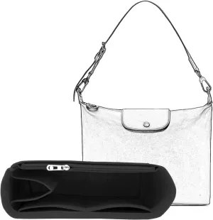 Handbag Purse Insert Organizer, Felt Purse Organizer With Zipper Pocks, Suitable for Crossbody Bags, Shoulder Bags, Handbags Bag Organizer (Black)