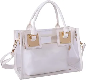 Handbags Women's Clear Jelly Tote Beach Crossbody Transparent Messenger Tote Shoulder Handbag