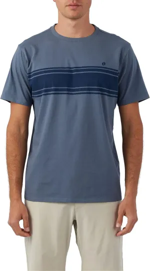 Hang Ten Mens Center Striped Knit T-Shirt - Casual Shirts for Men - Vintage Inspired Short Sleeve Knit Tee