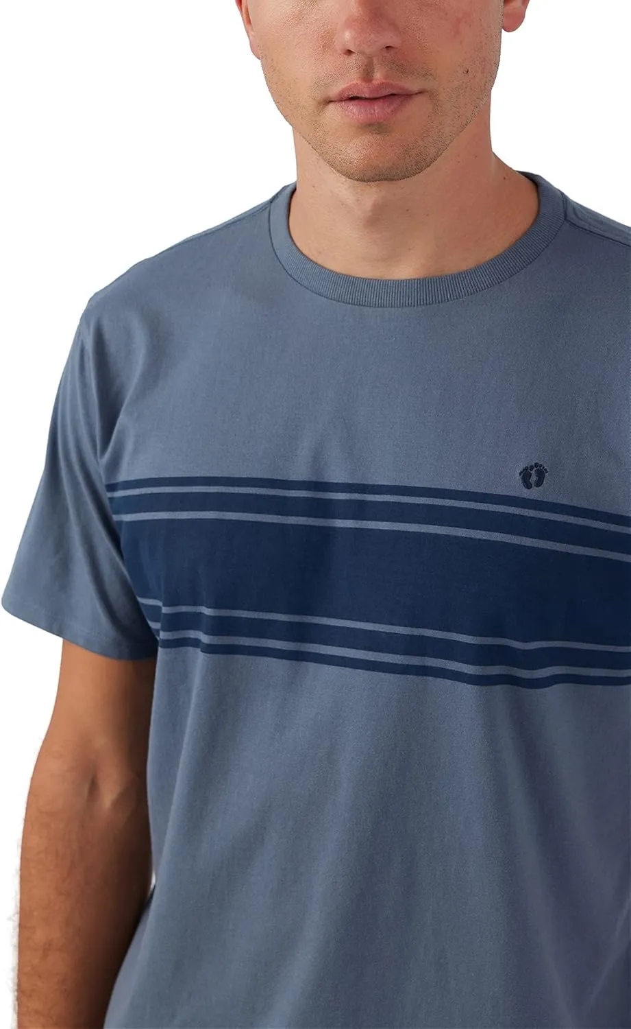 Hang Ten Mens Center Striped Knit T-Shirt - Casual Shirts for Men - Vintage Inspired Short Sleeve Knit Tee