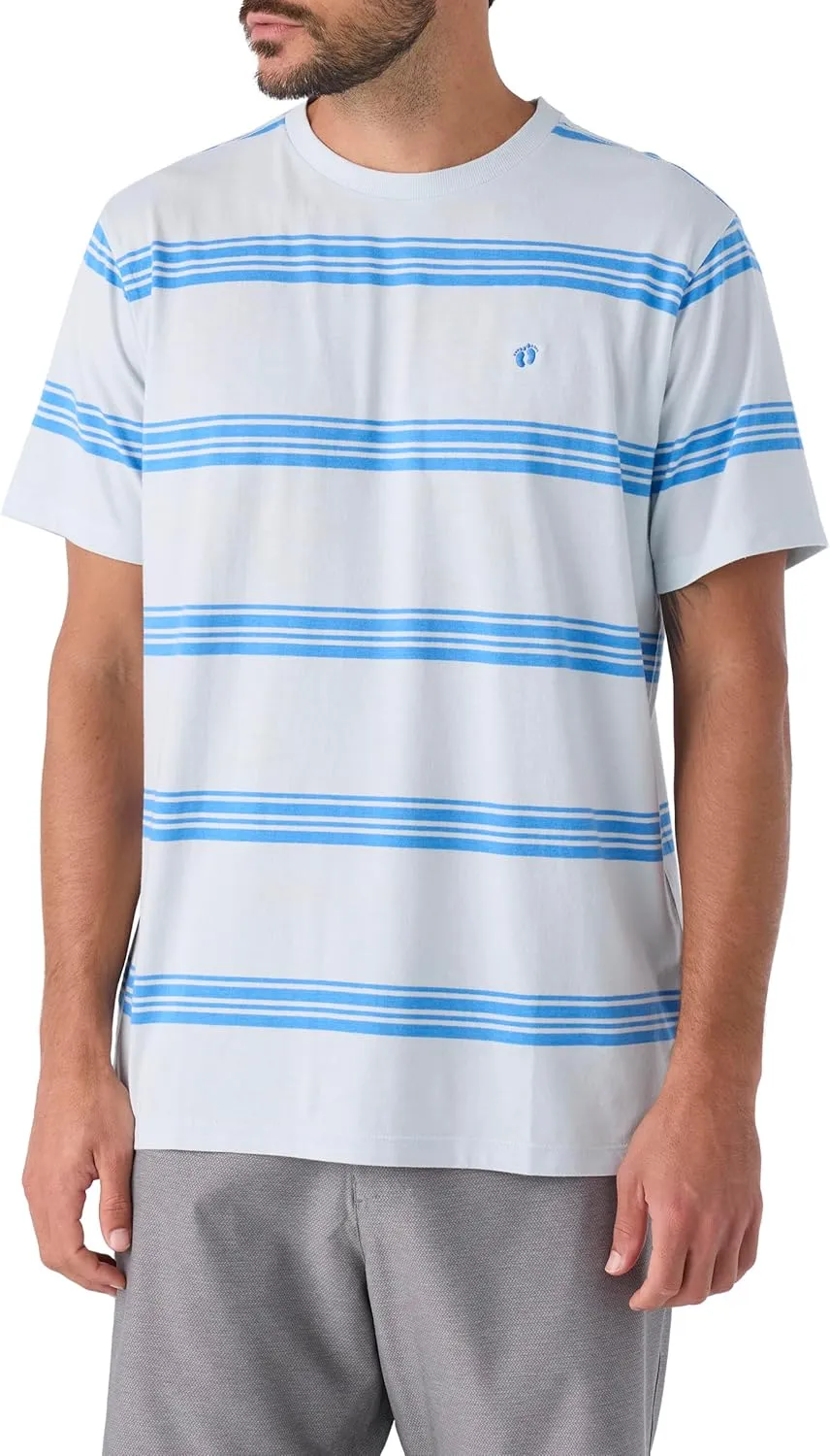 Hang Ten Mens Larry Stripe Knit T-Shirt - Casual Shirts for Men - Vintage Inspired Short Sleeve Knit Tee