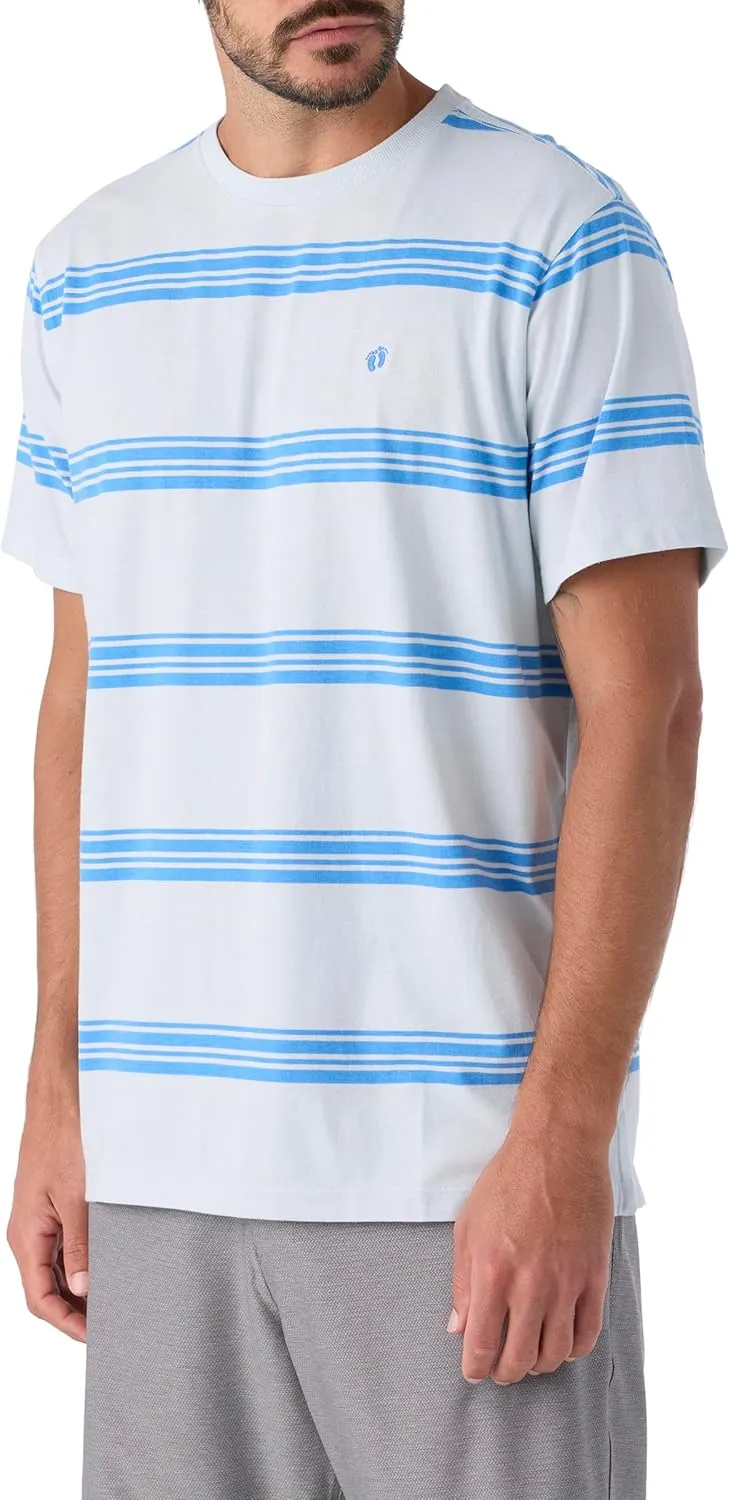Hang Ten Mens Larry Stripe Knit T-Shirt - Casual Shirts for Men - Vintage Inspired Short Sleeve Knit Tee
