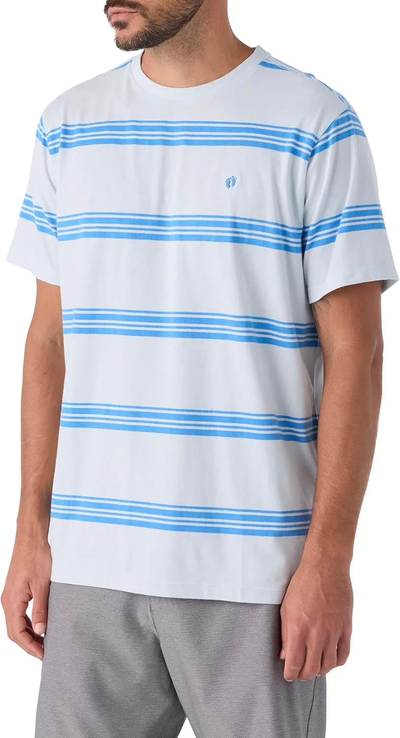 Hang Ten Mens Larry Stripe Knit T-Shirt - Casual Shirts for Men - Vintage Inspired Short Sleeve Knit Tee