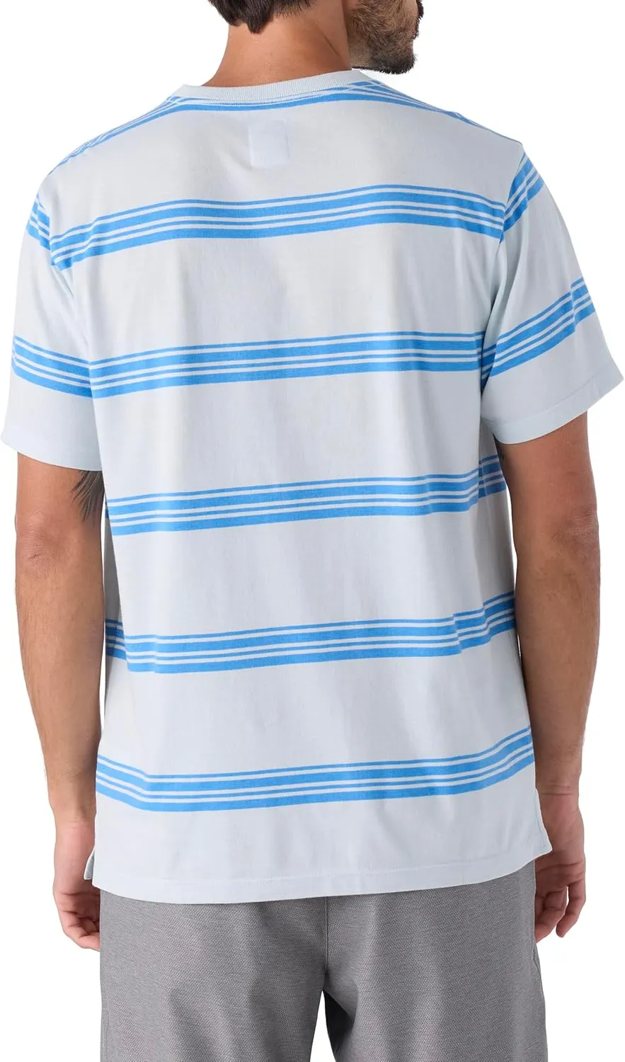 Hang Ten Mens Larry Stripe Knit T-Shirt - Casual Shirts for Men - Vintage Inspired Short Sleeve Knit Tee