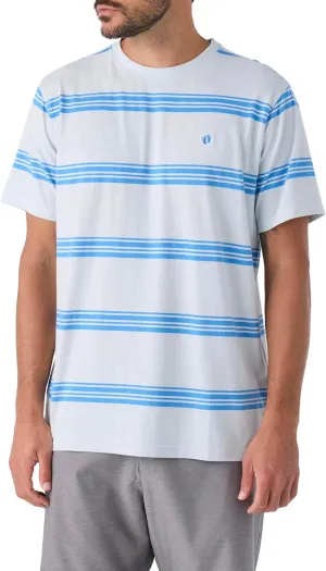 Hang Ten Mens Larry Stripe Knit T-Shirt - Casual Shirts for Men - Vintage Inspired Short Sleeve Knit Tee