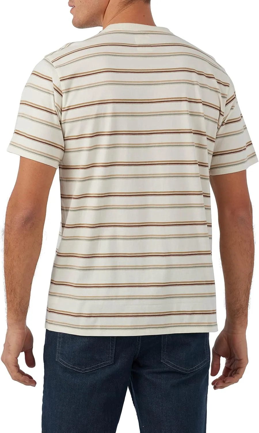 Hang Ten Mens Peyton Stripe Knit T-Shirt - Casual Shirts for Men - Vintage Inspired Short Sleeve Knit Tee