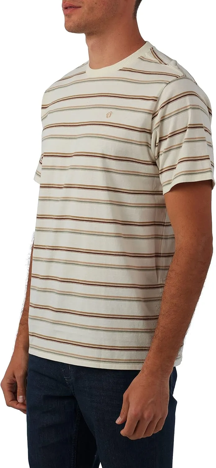 Hang Ten Mens Peyton Stripe Knit T-Shirt - Casual Shirts for Men - Vintage Inspired Short Sleeve Knit Tee