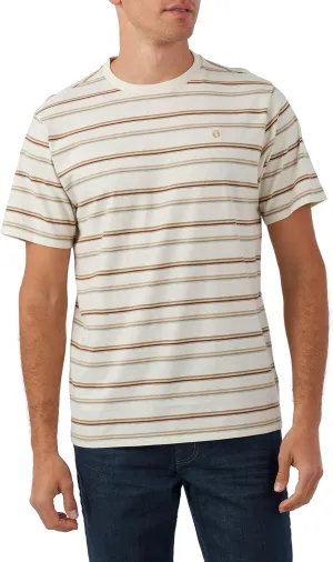 Hang Ten Mens Peyton Stripe Knit T-Shirt - Casual Shirts for Men - Vintage Inspired Short Sleeve Knit Tee