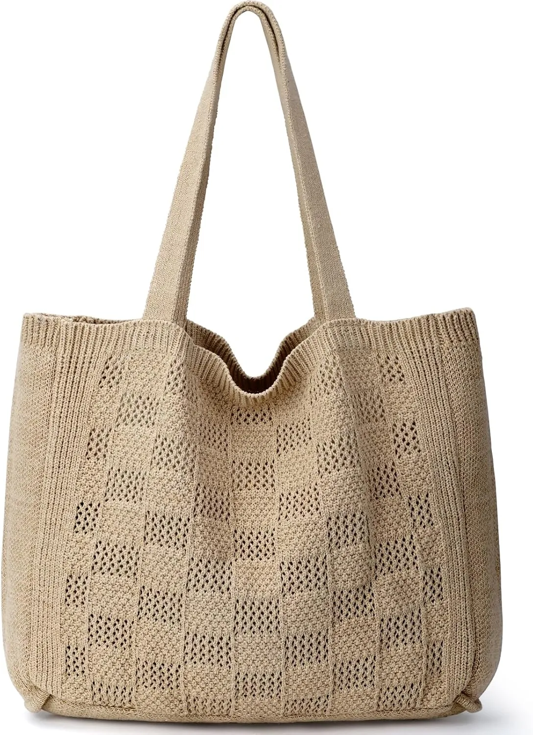 hatisan Crochet Bags for Women - Large Tote Aesthetic Handbag Shoulder Hippie Knit Bag
