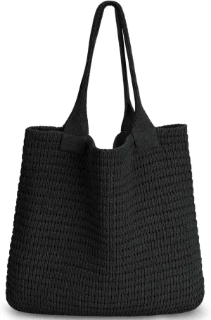hatisan Crochet Bags for Women - Large Tote Aesthetic Handbag Shoulder Hippie Knit Bag