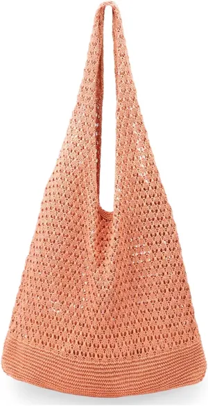 hatisan Crochet Bags for Women - Summer Beach Tote, Aesthetic Hippie Knit Bag