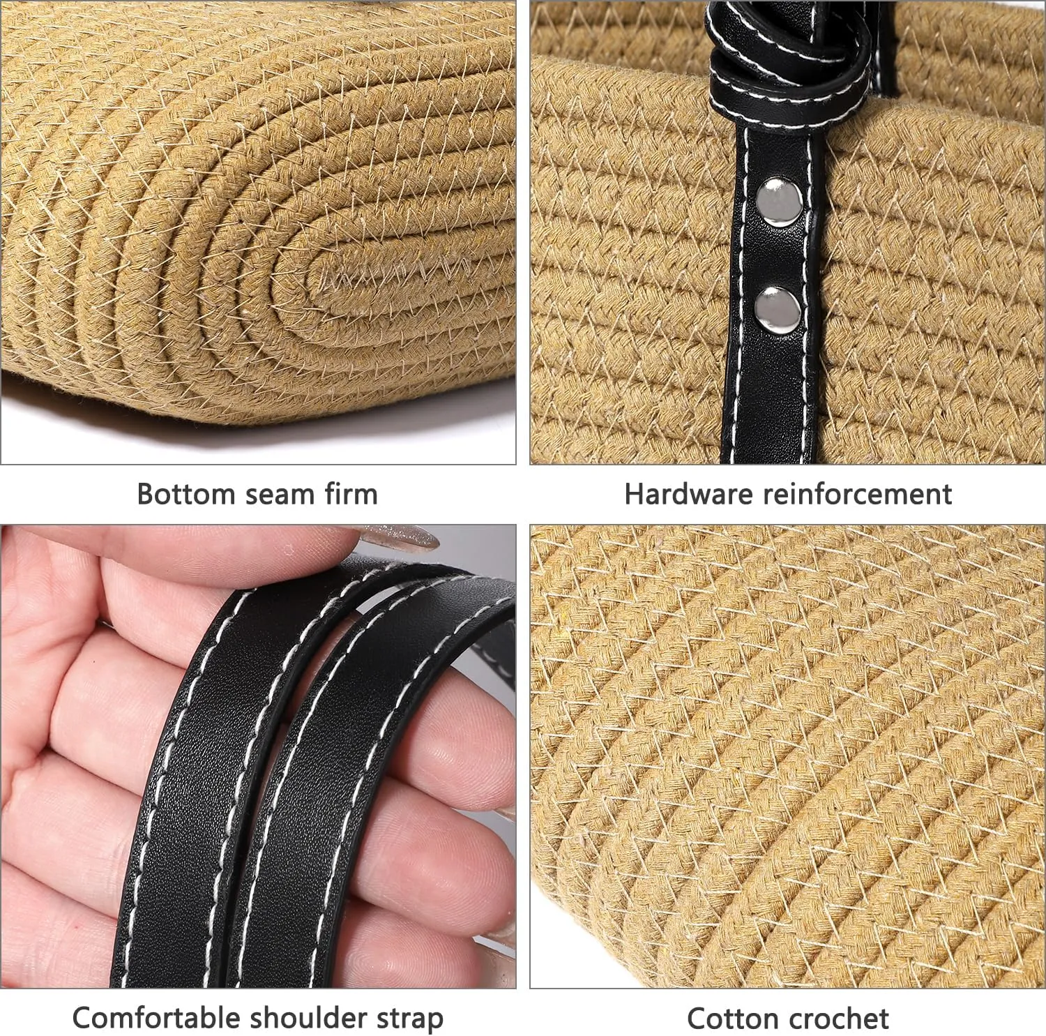 hatisan Crochet Bags for Women - Summer Beach Tote, Aesthetic Hippie Knit Bag
