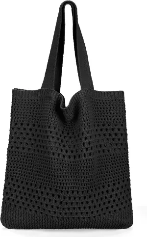 hatisan Crochet Bags for Women - Summer Beach Tote, Aesthetic Hippie Knit Bag