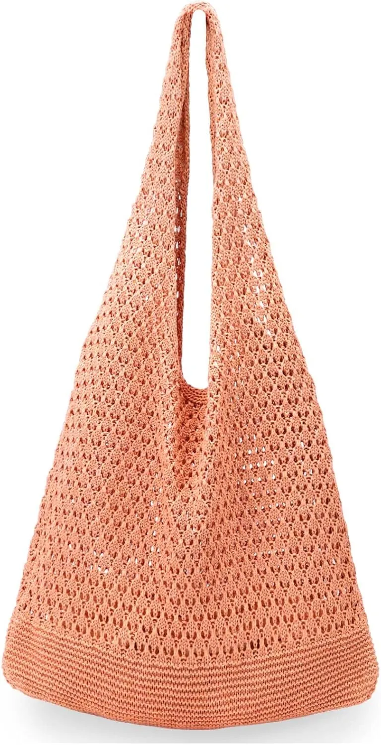 hatisan Crochet Bags for Women - Summer Beach Tote, Aesthetic Hippie Knit Bag
