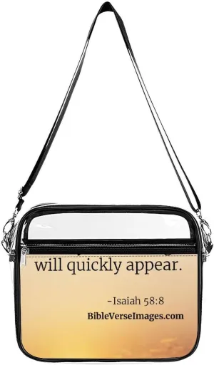Healing Bible Verse IsaiahVerses Forth Break Down Them Proverbs Bible Verse Images Matthew Fashionable Transparent Crossbody Bag