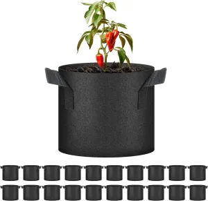 HealSmart Plant Grow Bags 3 Gallon 20-Pack, Tomoato Planter Pots with Handles, Aeration Nonwoven Fabric, Heavy Duty Gardening Planter for Vegetable, Herbs and Flowers, Black New