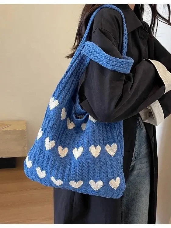 Heart Tote Bag - Knit Sweater - PREORDER