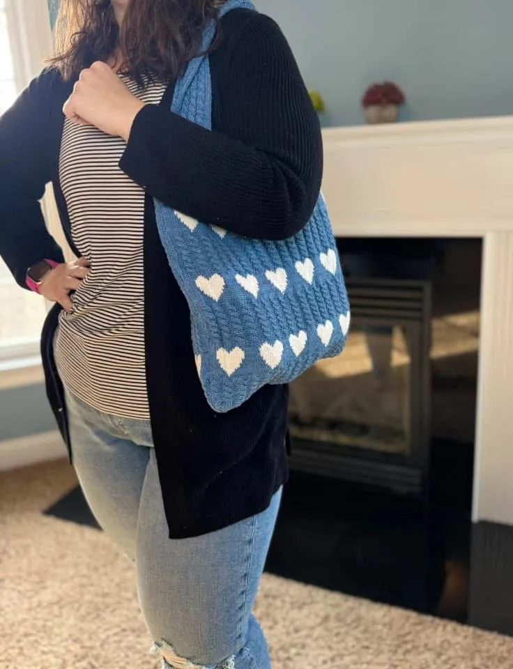 Heart Tote Bag - Knit Sweater - PREORDER