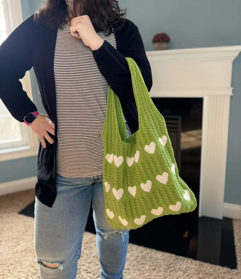 Heart Tote Bag - Knit Sweater - PREORDER