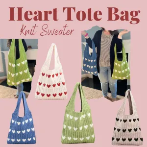 Heart Tote Bag - Knit Sweater - PREORDER