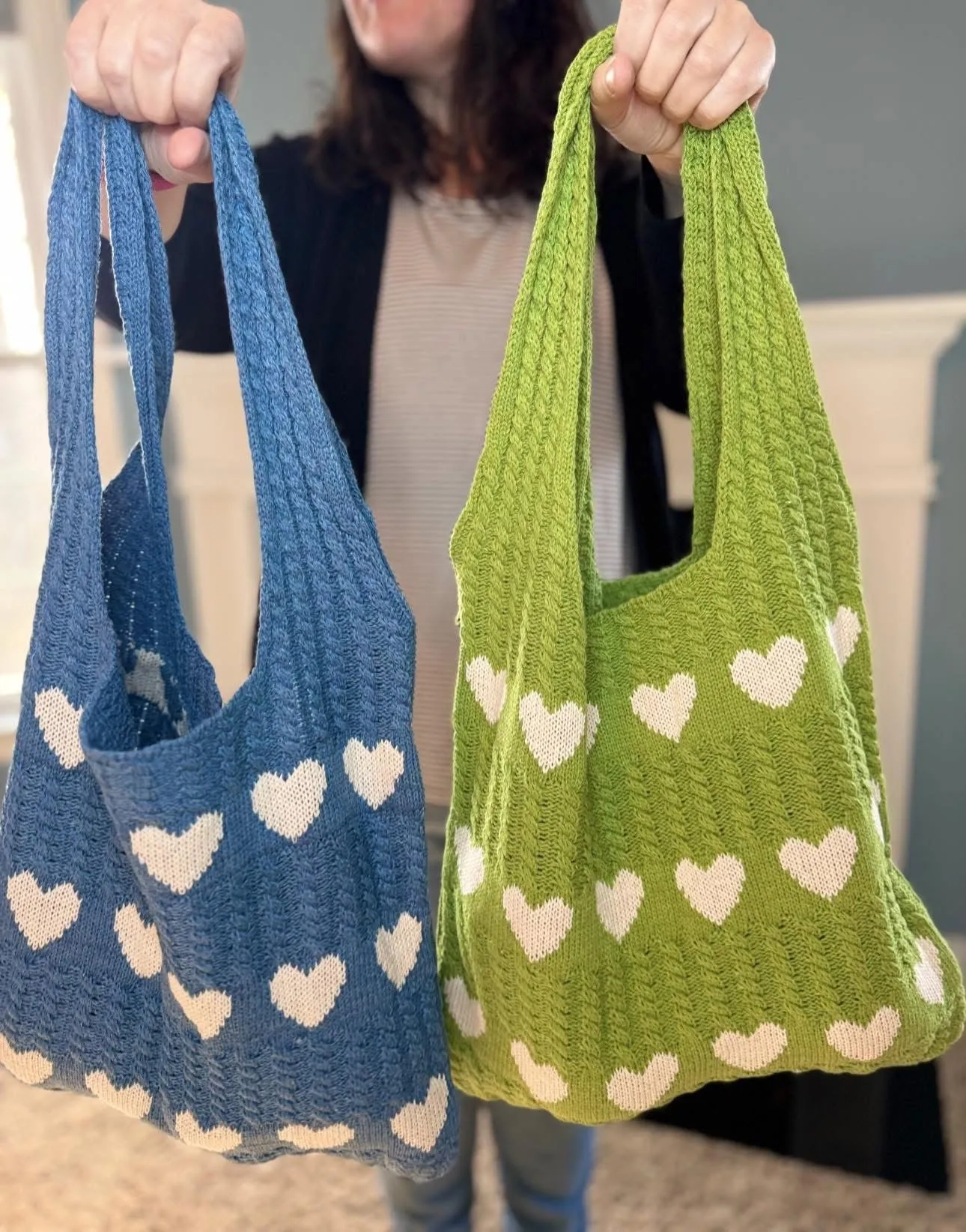 Heart Tote Bag - Knit Sweater - PREORDER
