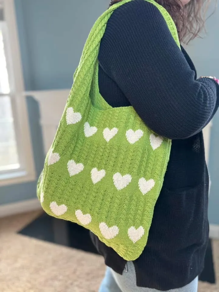 Heart Tote Bag - Knit Sweater - PREORDER