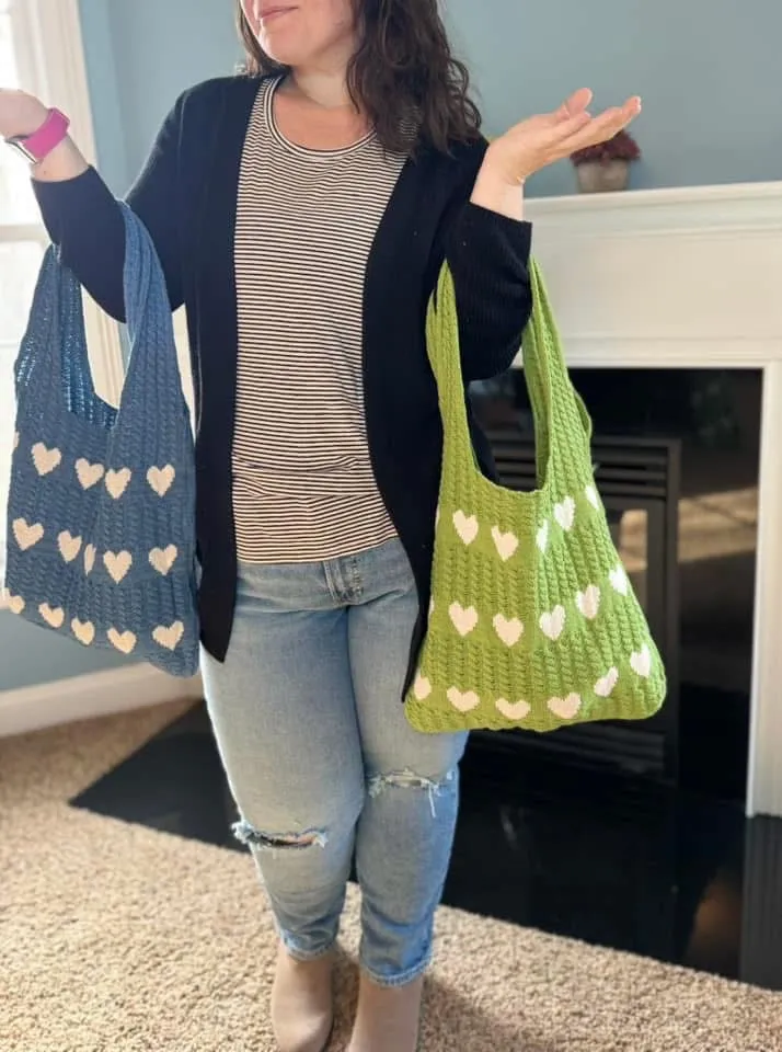 Heart Tote Bag - Knit Sweater - PREORDER