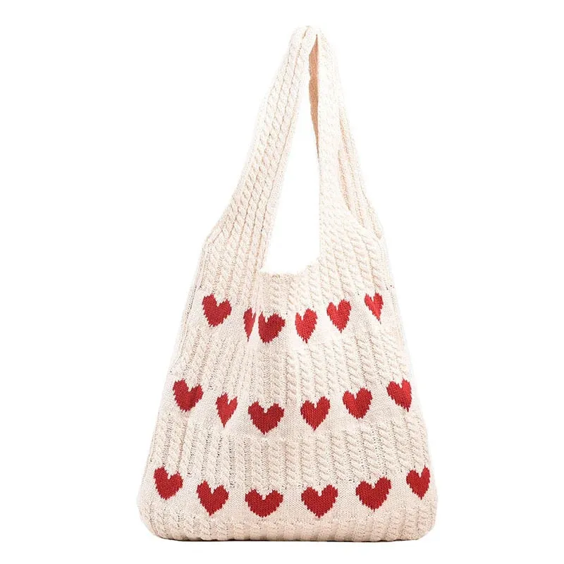 Heart Tote Bag - Knit Sweater - PREORDER