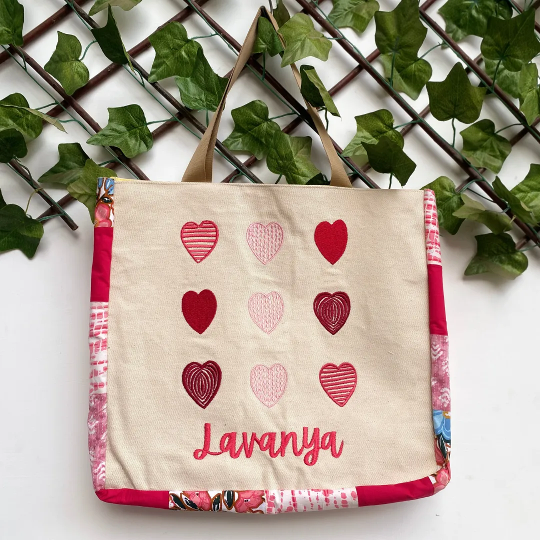 Hearts tote bag