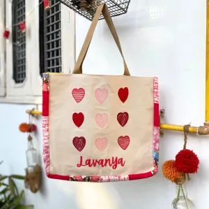 Hearts tote bag