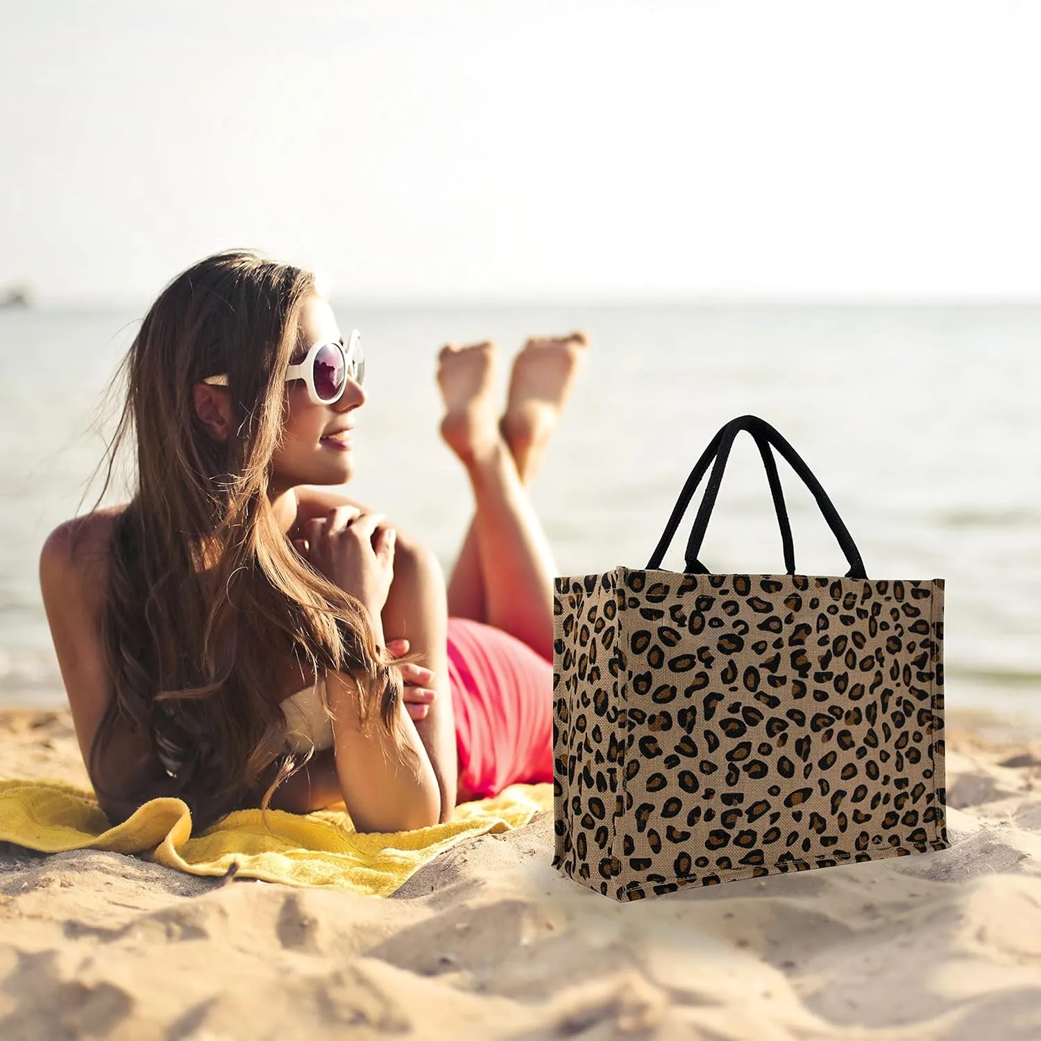 Hibala Woven Large Beach Bag Straw Beach Tote Handmade Weaving Shoulder Tassel Bag Handbag
