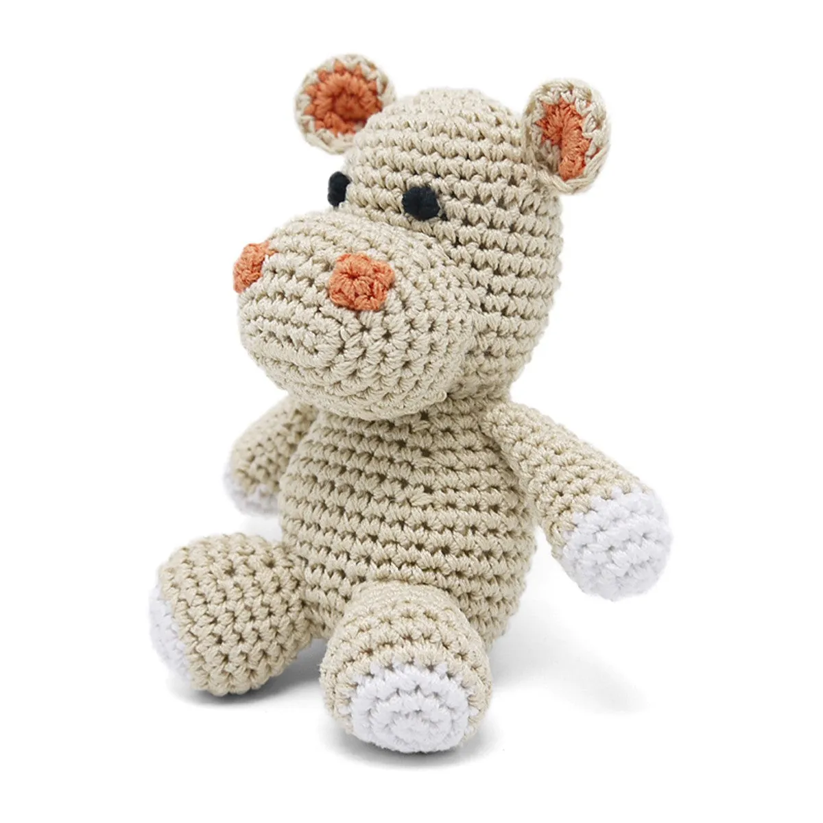 hippo knit toy