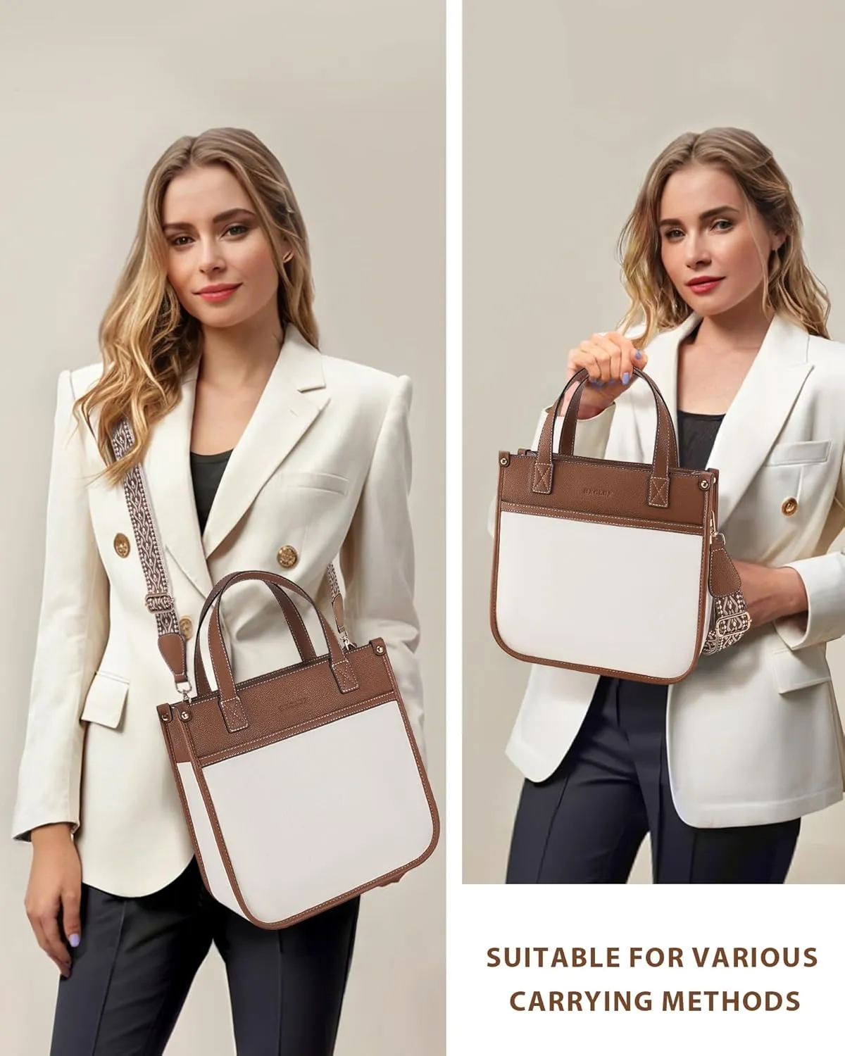 HKCLUF Tote Bag for Women,Vegan Leather Crossbody Bags for Women,Shoulder Bags Handbag with Adjustable Strap for Work,Travel