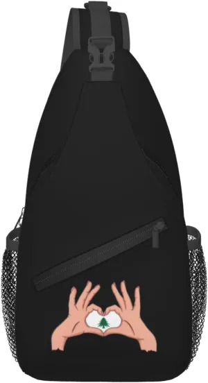 Holding A Heart Naval Ensign Of Massachusetts Crossbody Bags For Women Men Chest Backpack Gym Shoulder Bag Travel Outdoor Sports Casual Crossbody Bags