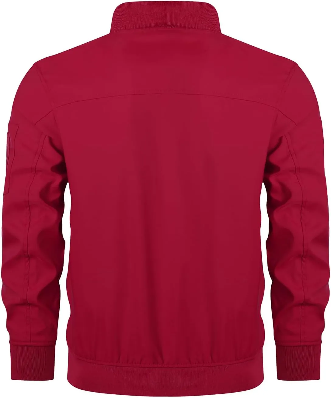 HOOD CREW Men’s Bomber Jacket Lightweight Casual Stylish Spring Fall Windbreaker Zip Up Outwear Coat with Pockets