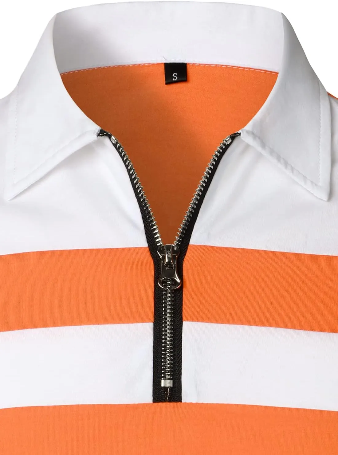 HOOD CREW Men’s Long Sleeve Polo Shirt Casual Slim Fit Shirts Contrast Color Patchwork T Shirts Cotton Tops
