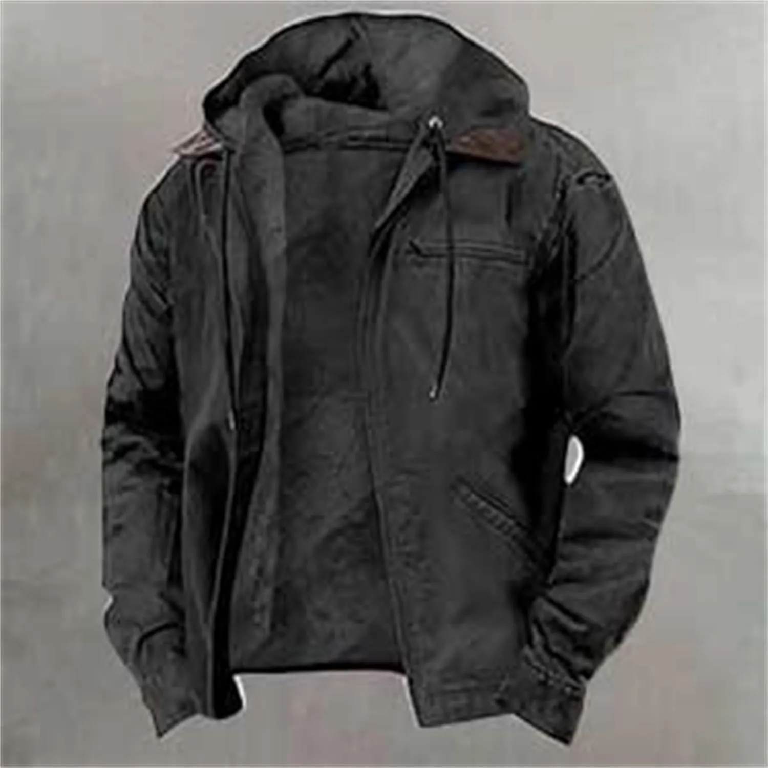 Hoodies for Men Winter Fluffy Fuzzy Fleece Lined Jackets Full Zip Warm Thick Coat Chaqueta Hombre Invierno