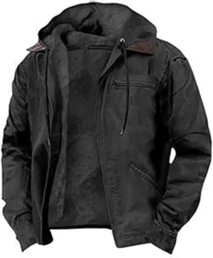 Hoodies for Men Winter Fluffy Fuzzy Fleece Lined Jackets Full Zip Warm Thick Coat Chaqueta Hombre Invierno