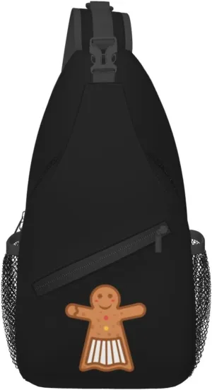 Human Shaped Gingerbread Crossbody Bags For Women Men Chest Backpack Gym Shoulder Bag Travel Outdoor Sports Casual Crossbody Bags