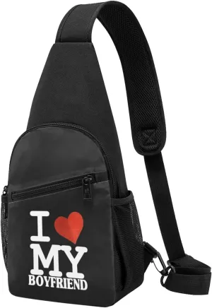 I Love My Boyfriend Chest Pack Leisure Shoulder Crossbody Chest Bag
