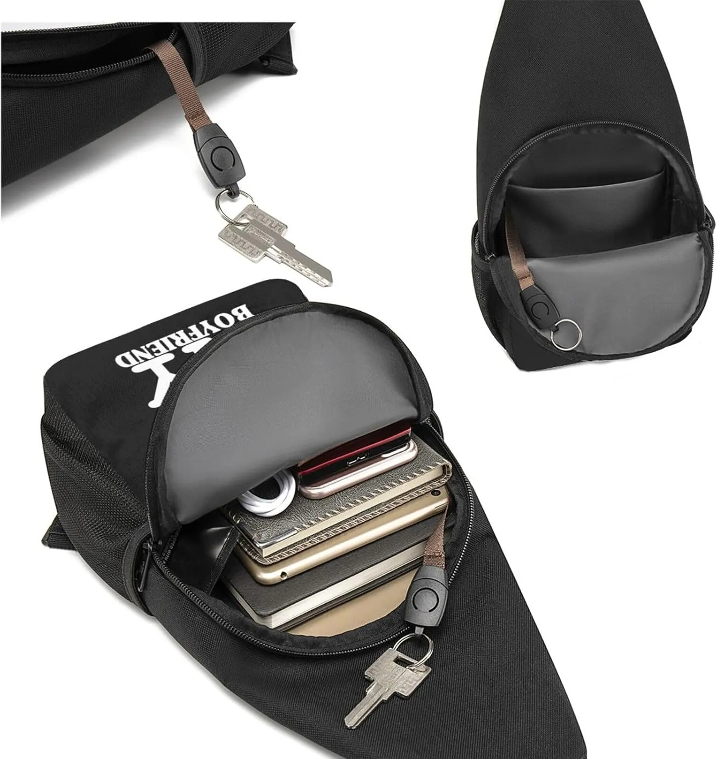 I Love My Boyfriend Chest Pack Leisure Shoulder Crossbody Chest Bag