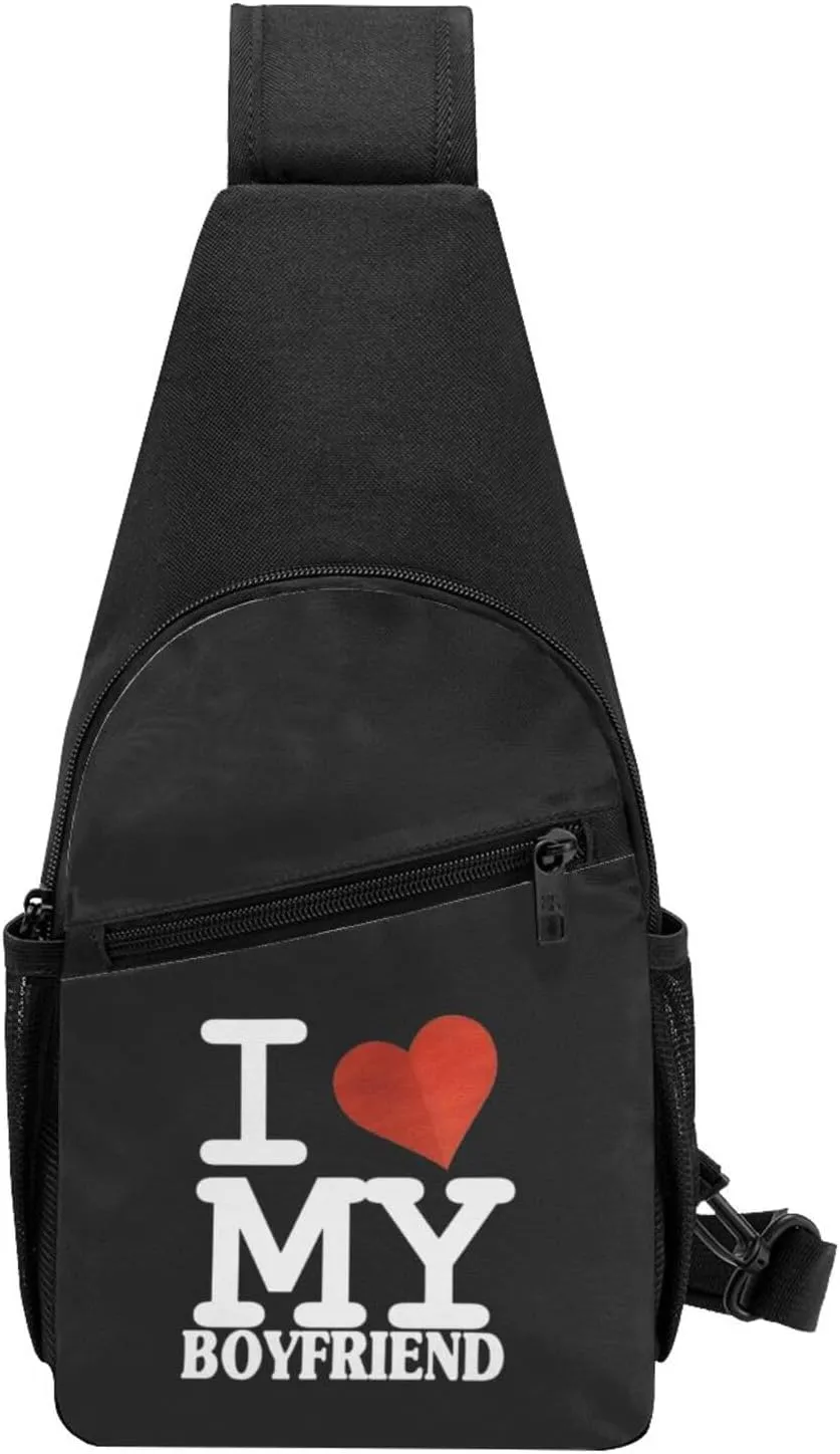 I Love My Boyfriend Chest Pack Leisure Shoulder Crossbody Chest Bag