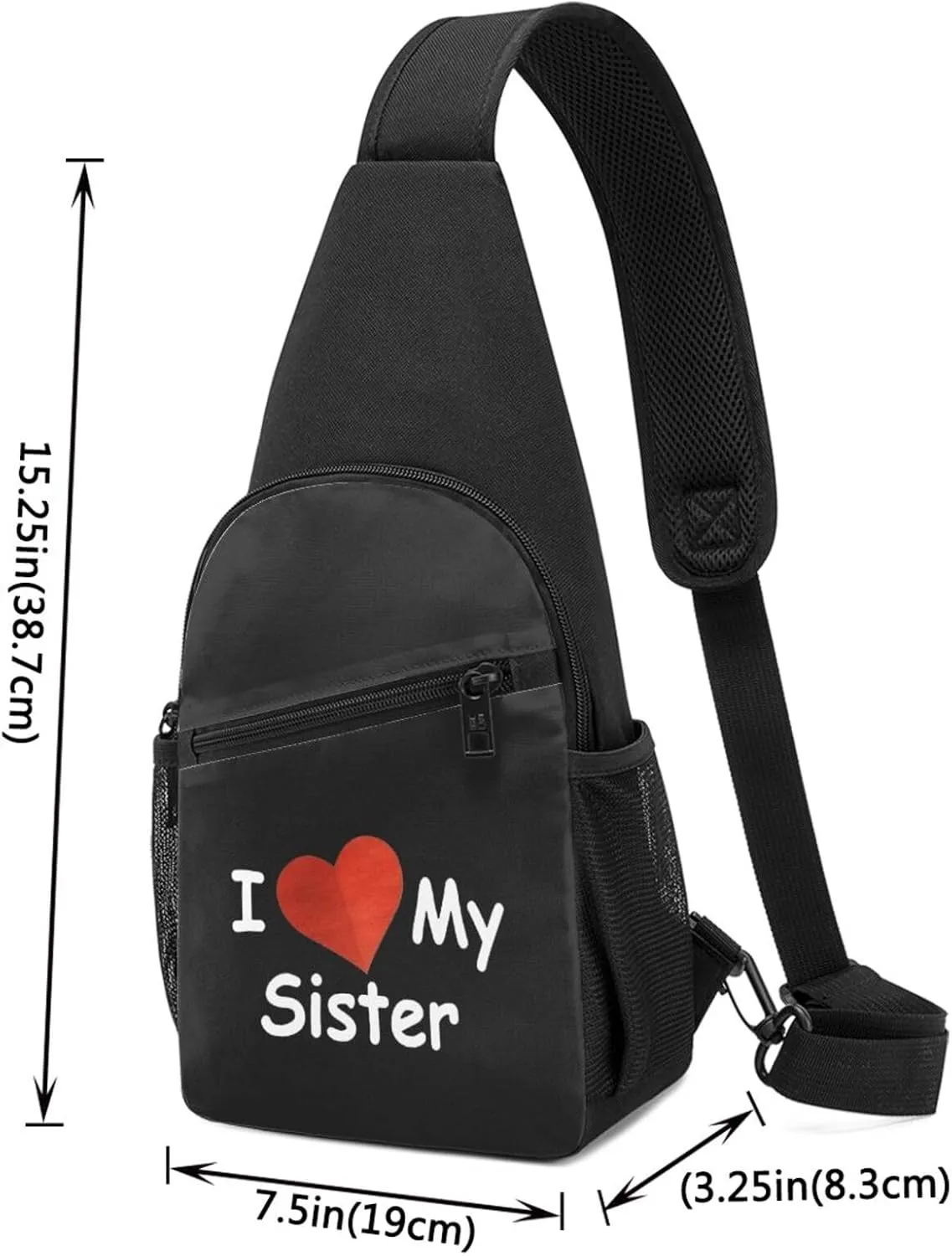 I Love My Sister Chest Pack Leisure Shoulder Crossbody Chest Bag