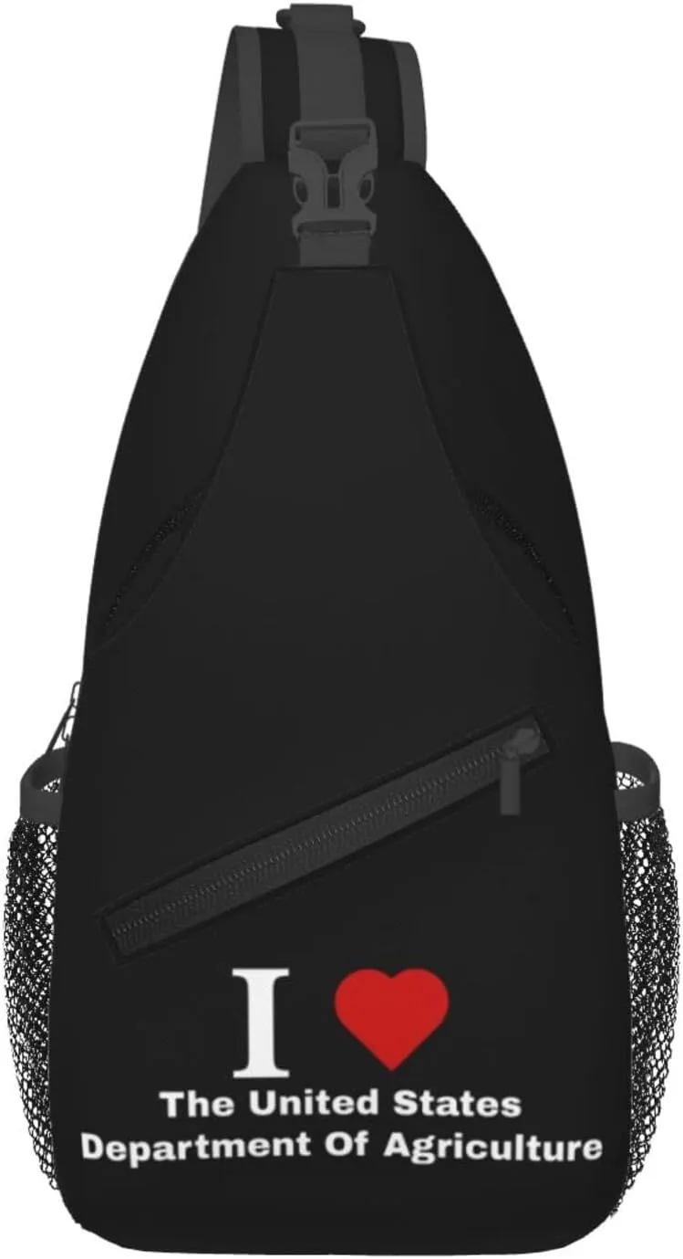 I love The United States Department Of Agriculture Crossbody Bags For Women Men Chest Backpack Gym Shoulder Bag Travel Outdoor Sports Casual Crossbody Bags